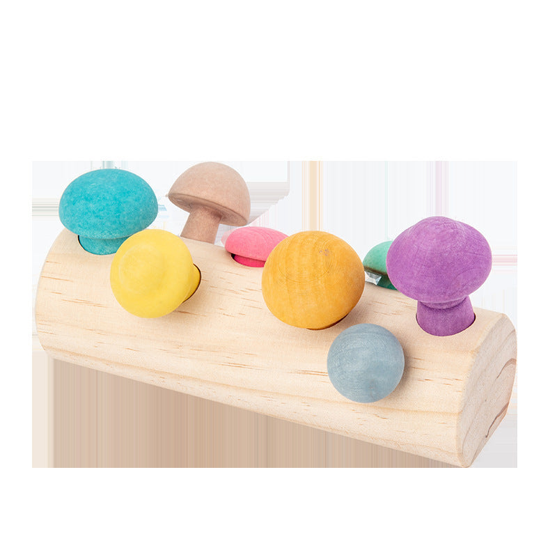 Simulation Mushroom Picking Game Wooden Toys