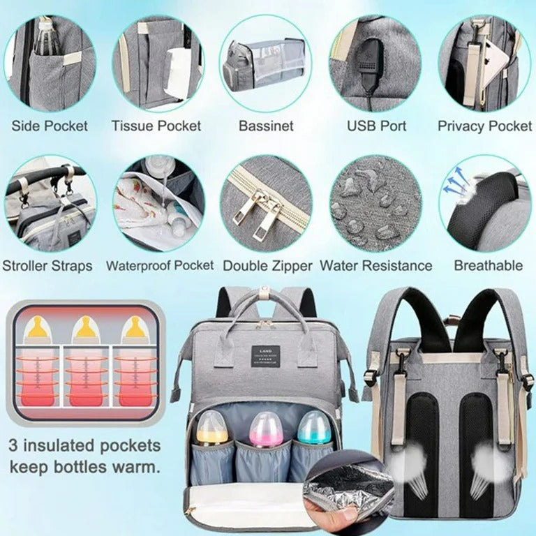 Multifunctional Moms and Dads Backpack Baby Bed Bags