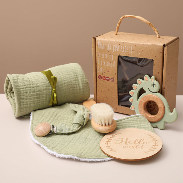 Baby Gift Set for Newborn 6 PCS Essentials Bath Set with Blanket Baby Rattle